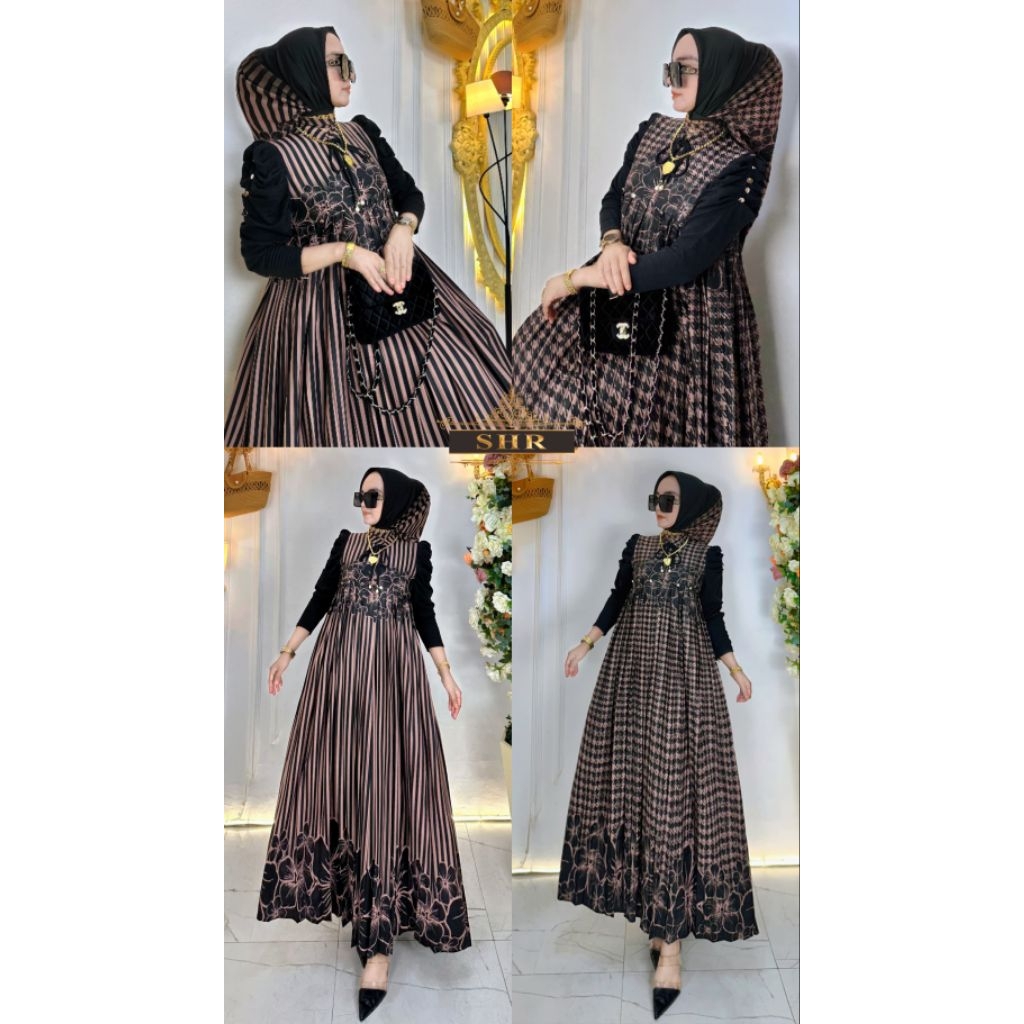 * NEW SHR ORI * READY MIDI DRESS KATUN SALUR FLOWERS BEST SELLER SHR