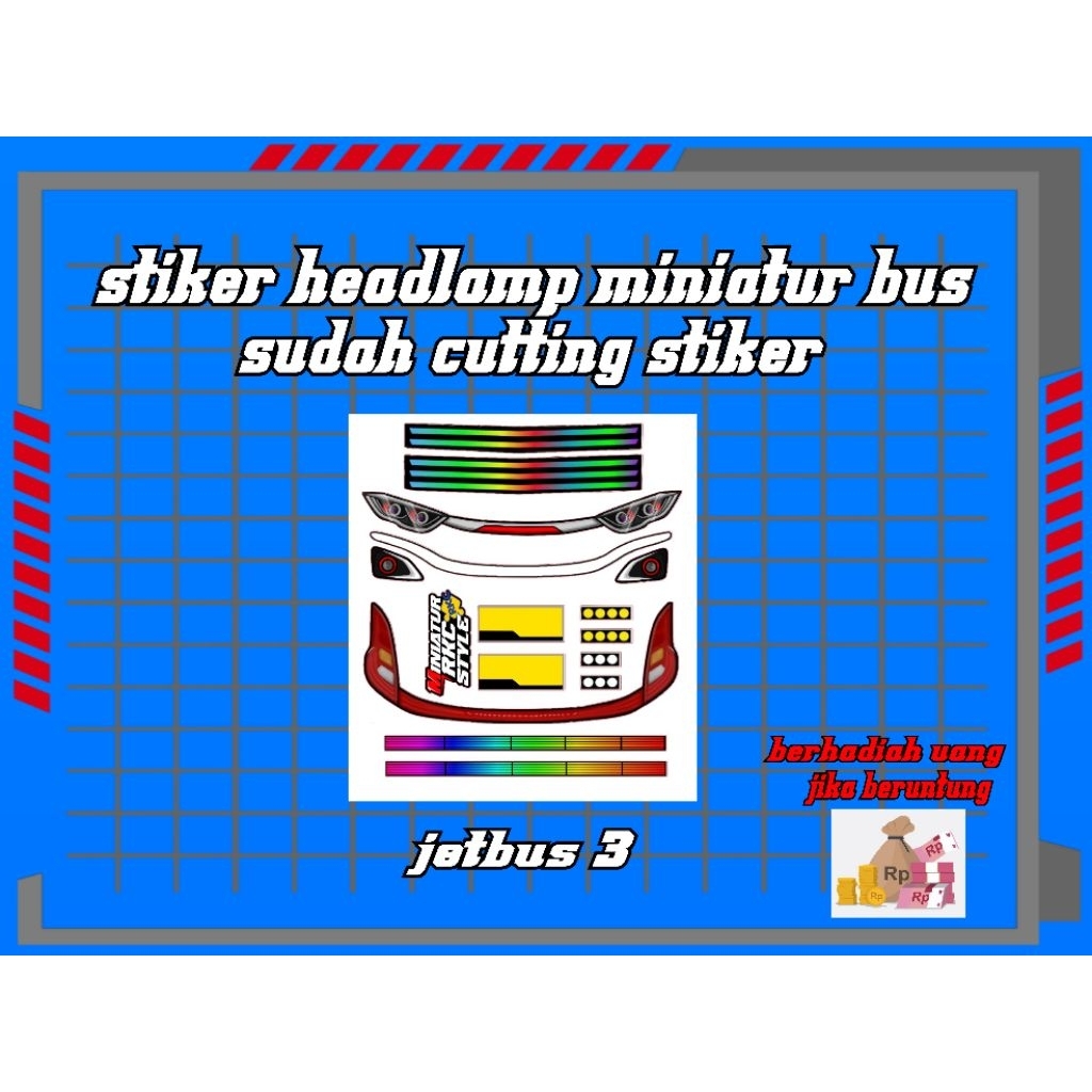 stiker headlamp miniatur bus rkc, aksesoris miniatur bus, rkc, aksesoris bus, miniatur bus, miniatur