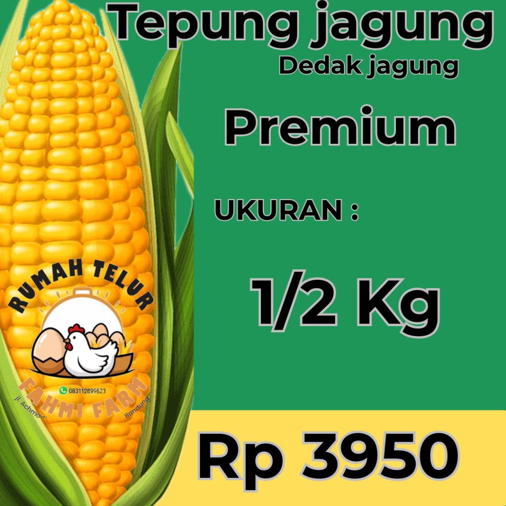 

Tepung Jagung/dedak jagung untuk ayam dan bebek ukuran repack 500gr
