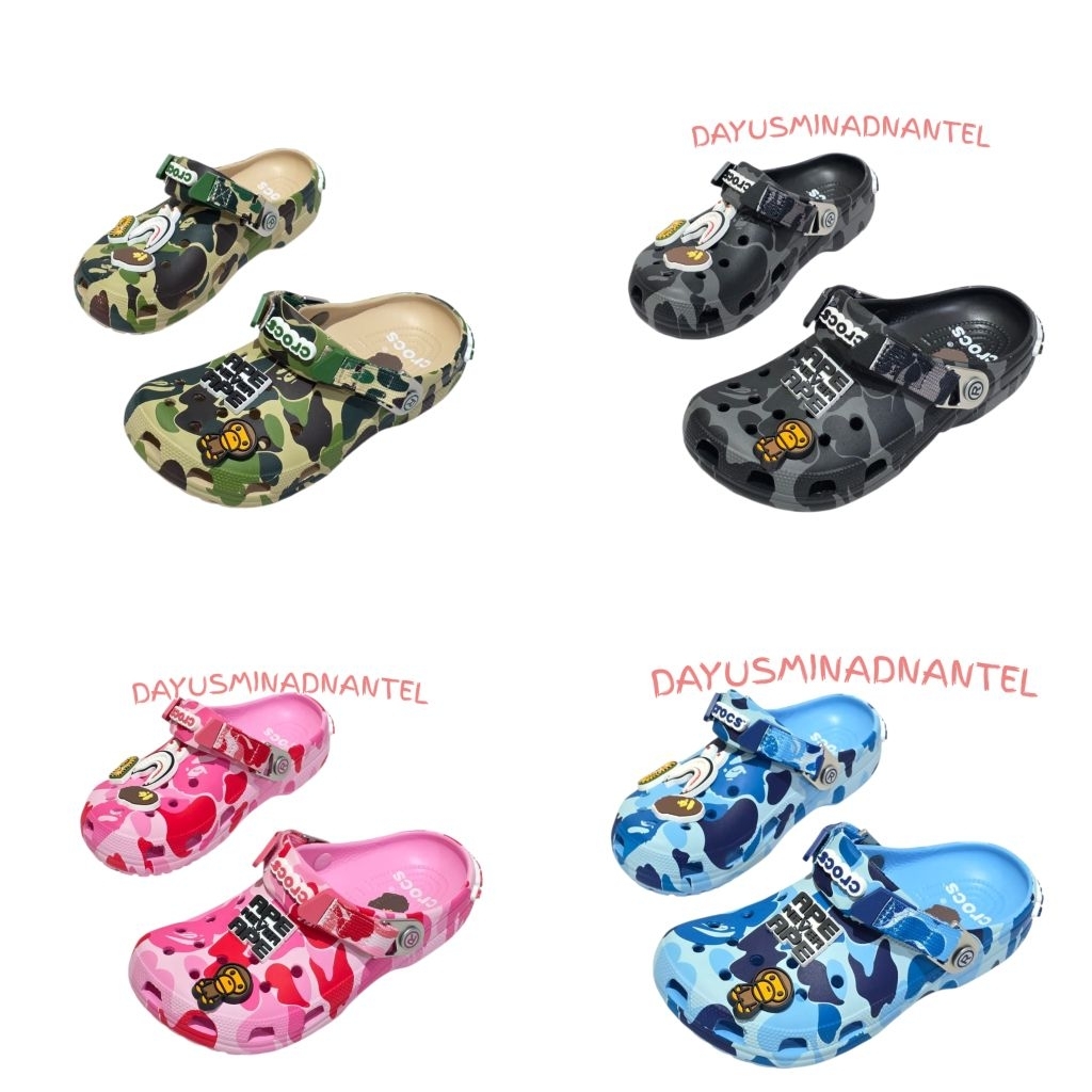 Crocs Bape Clog / Crocs Sandal / Sepatu Sandal Bape X Crocs Classic Clog Unisex