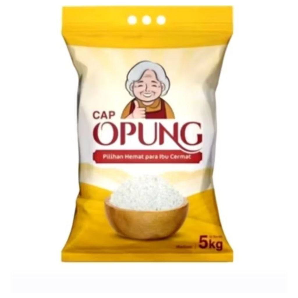 

Beras kemasan 5kg opung, ssspphhp kualitas premium