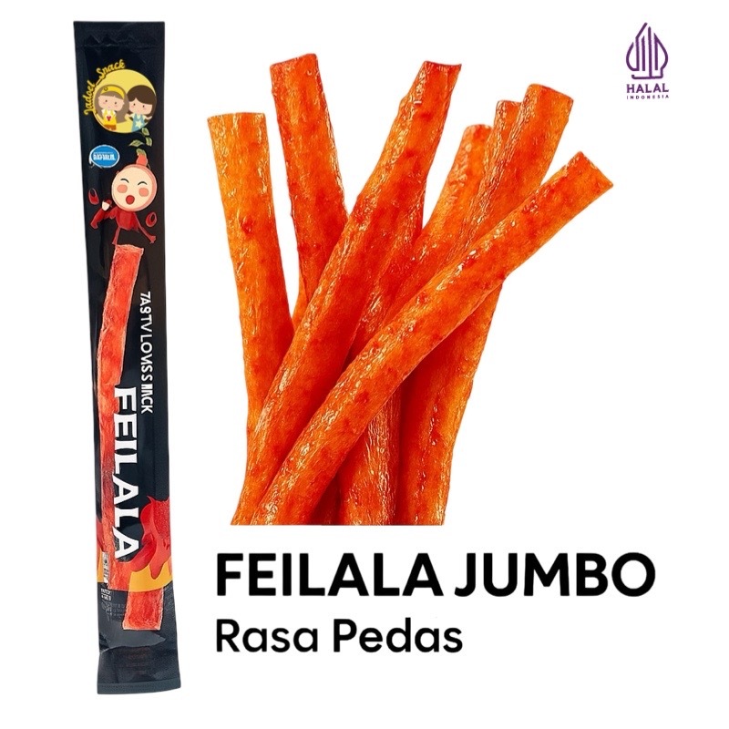 FEILALA Jumbo Stik 18 Gr | Snack Pedas Gurih Kenyal | Jajanan Jadul Favorit by Jadoel_Snack