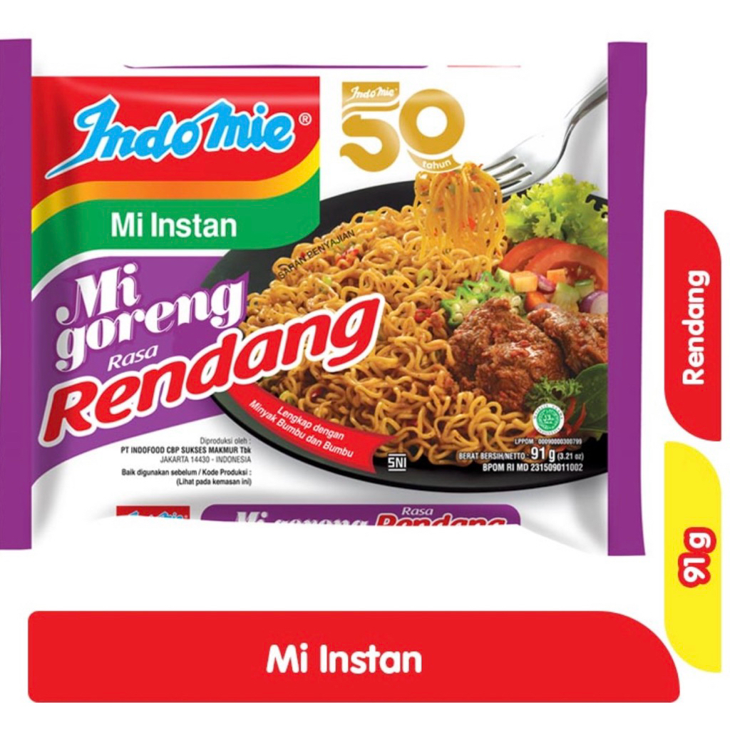 

Indomie Mi Instan Goreng Rendang 91 g