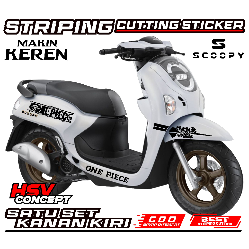 Striping Cutting Sticker One Piece Honda Scoopy 2025 All New Variasi All Scoopy