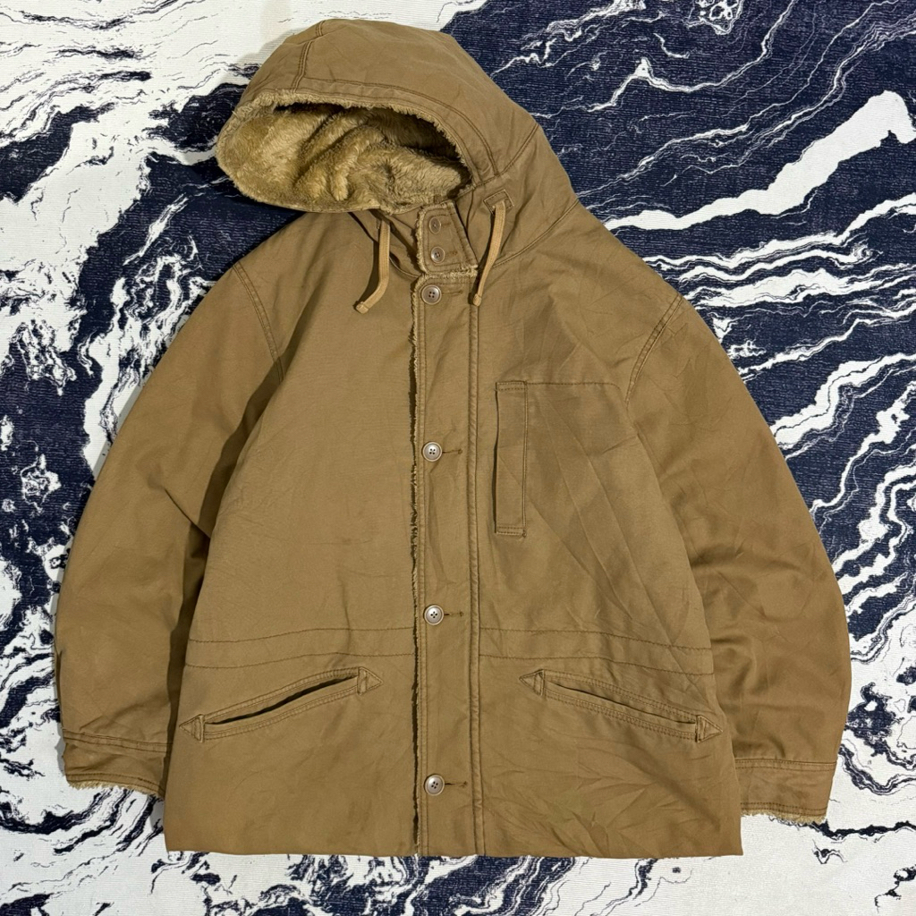 Uniqlo canvas long parka jacket