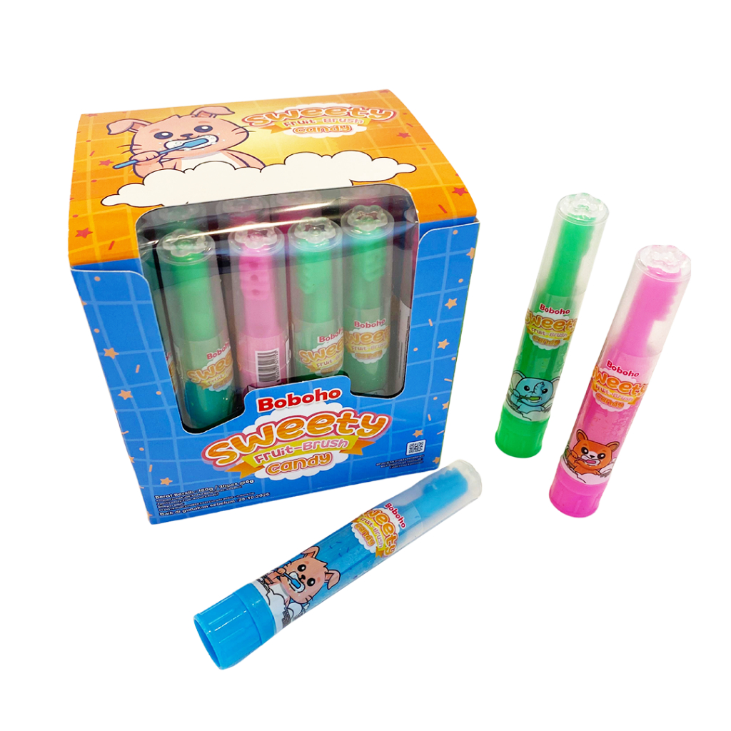 

Permen Lunak Cair Sweety Fruit Brush BOBOHO isi 24pc