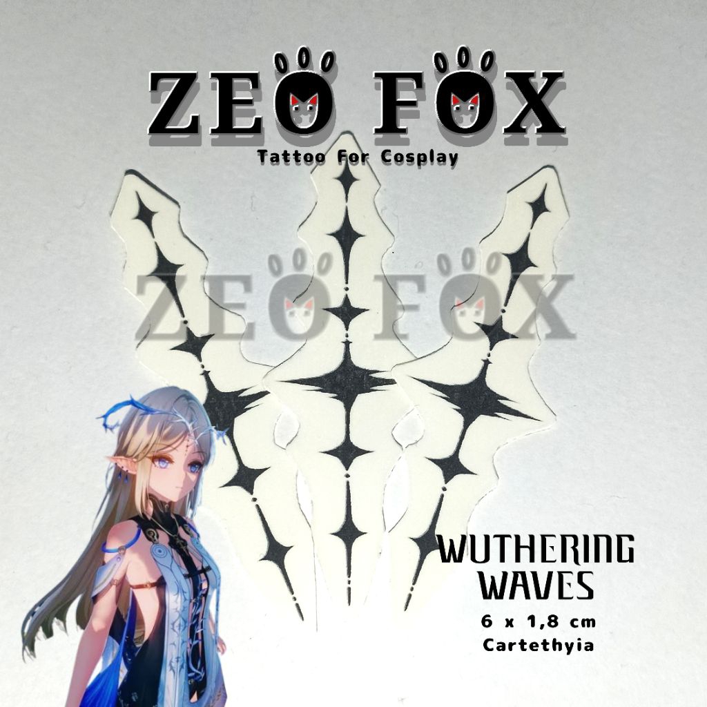 [NEW Size] Cartethyia Tattoo Wuthering Waves Cosplay / Wuwa per-pcs