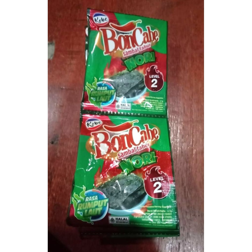 

boncabe sambal tabur Nori satu renceng isi 12 biji dan 6