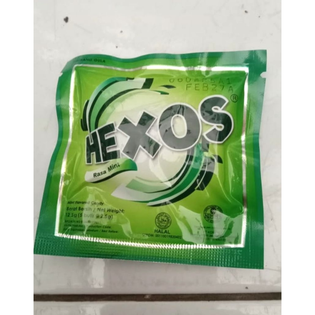 

permen Hexos isi 5 butir