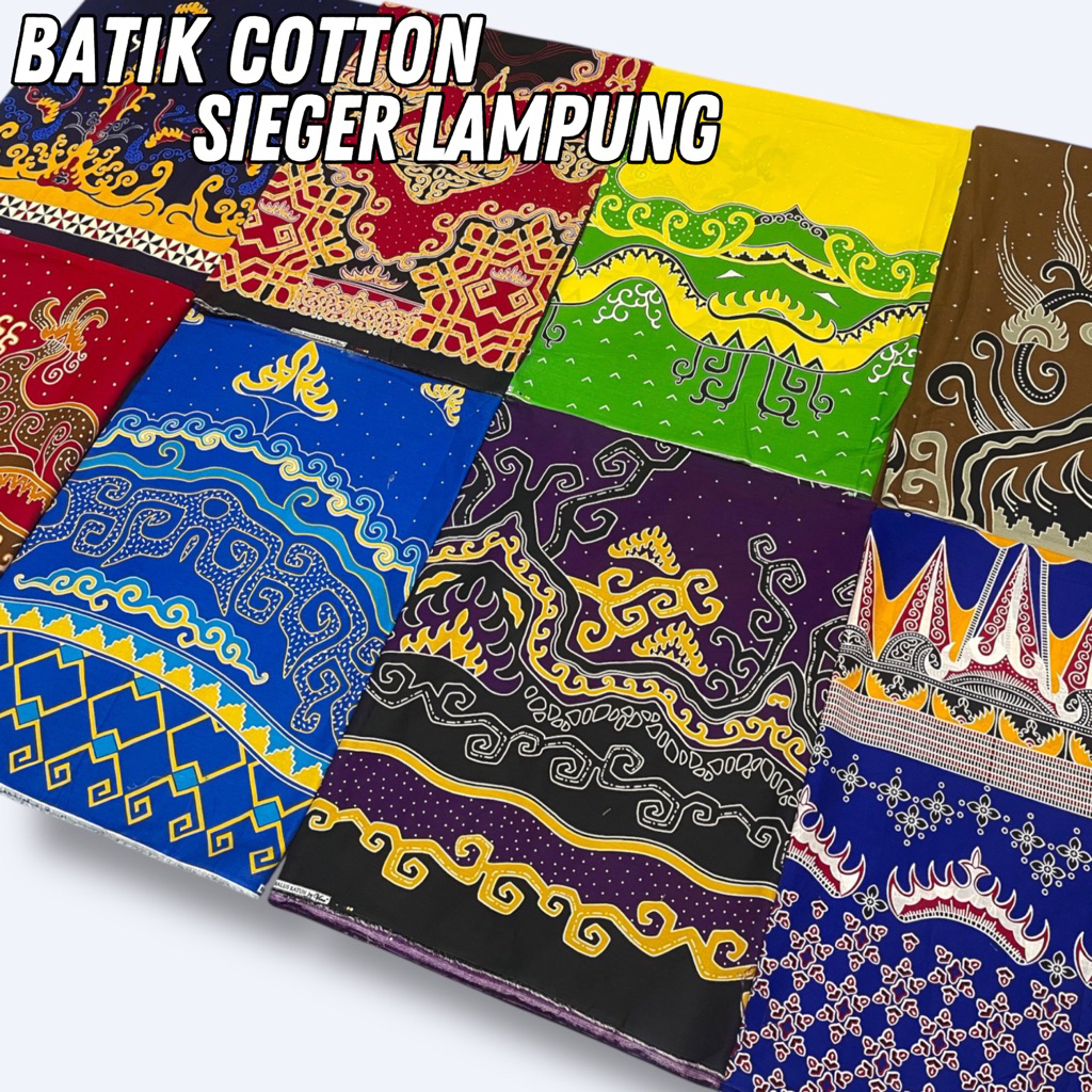 Kain Batik Cotton Motif Sieger Lampung | Bahan Katun Premium Halus Untuk Baju Seragam Kantor Sekolah