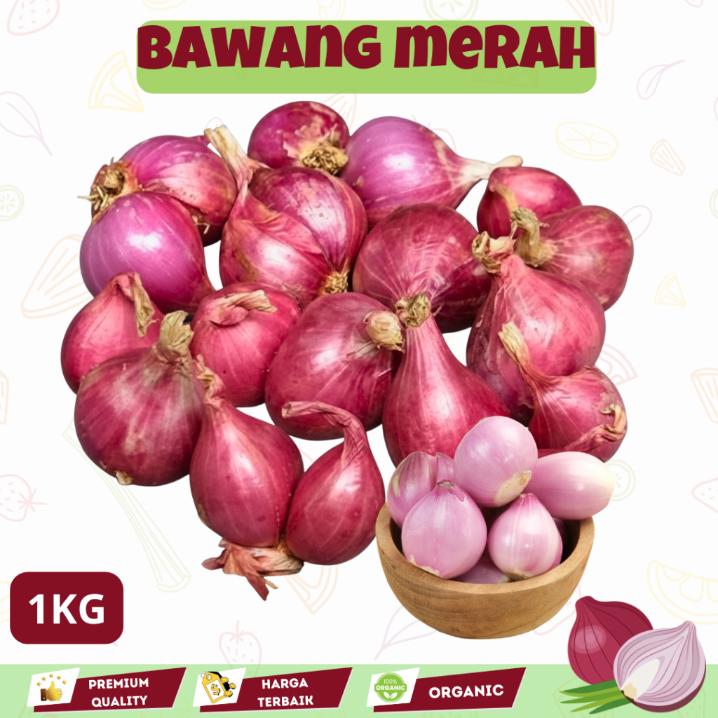

Bawang Merah 1kg Super Bersih Kering Kualitas Grade A Segar Asli hasil panen Magetan & Wonogiri