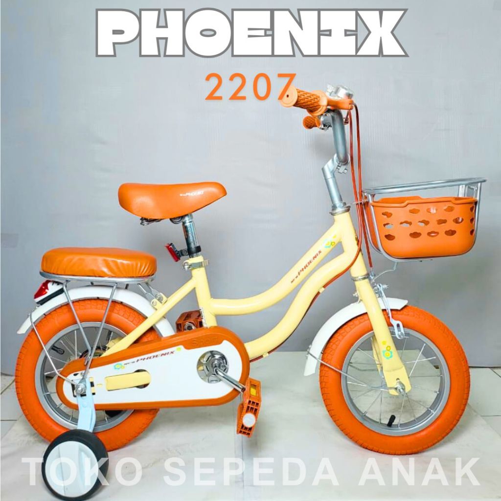 Sepeda Anak Perempuan 16 Inch Phoenix 2207 Keranjang Roda 4 Usia 4 7 Tahun