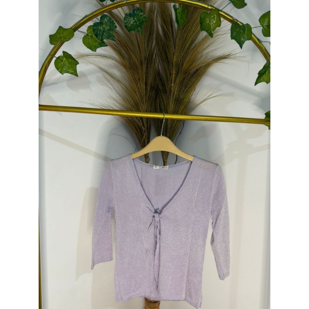 Outer Casual Wanita/Baju Bling Bling Ungu/Baju Lengan Panjang Wanita