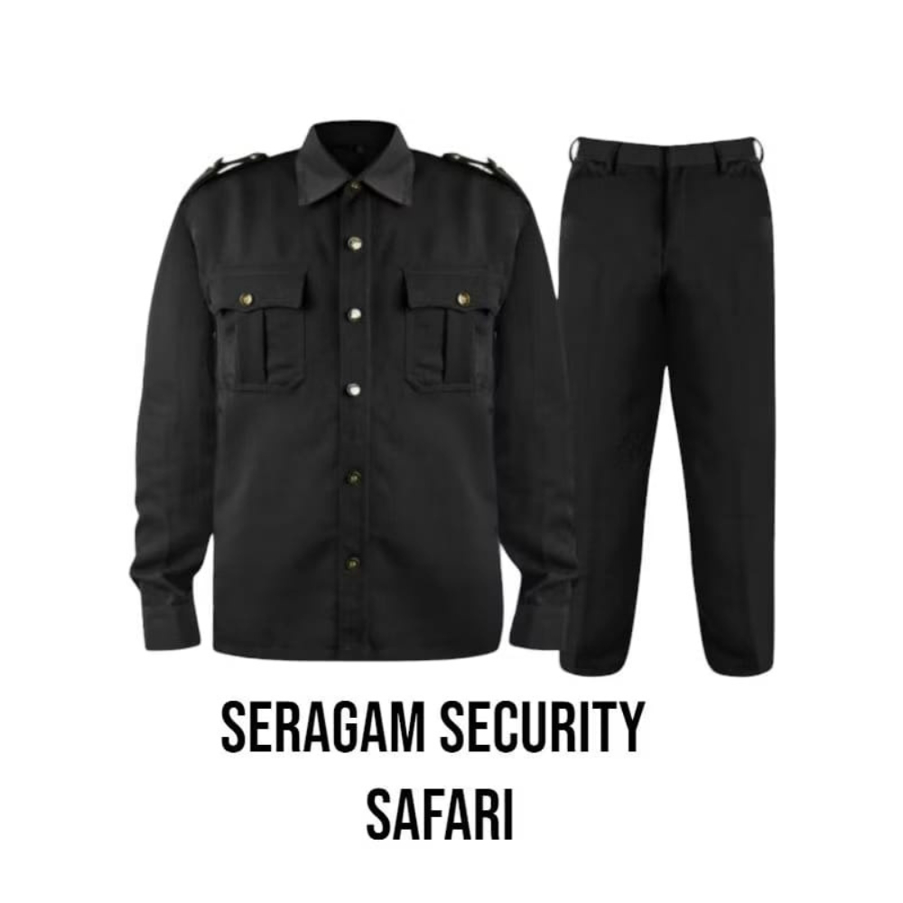 [ 1 Stel ] Seragam Safari Satpam Secrutiy Lengan Panjang / Baju Safari  Pria Pakaian dan Celana Satp