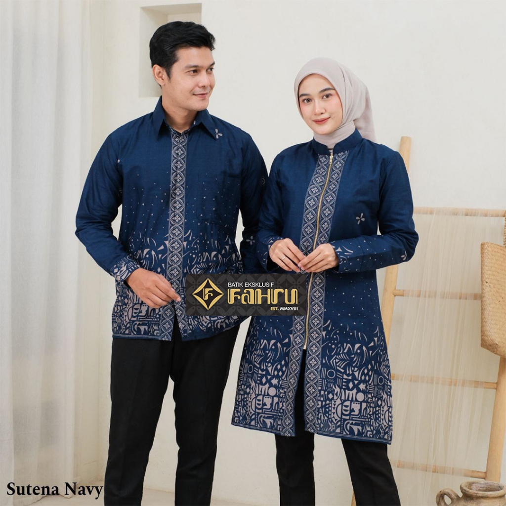 FAHRUBATIK - Motif SUTENA - Batik Model Tunik Zipper PUFF Blus BALON Blus Kemeja dan Hem Batik - Bat