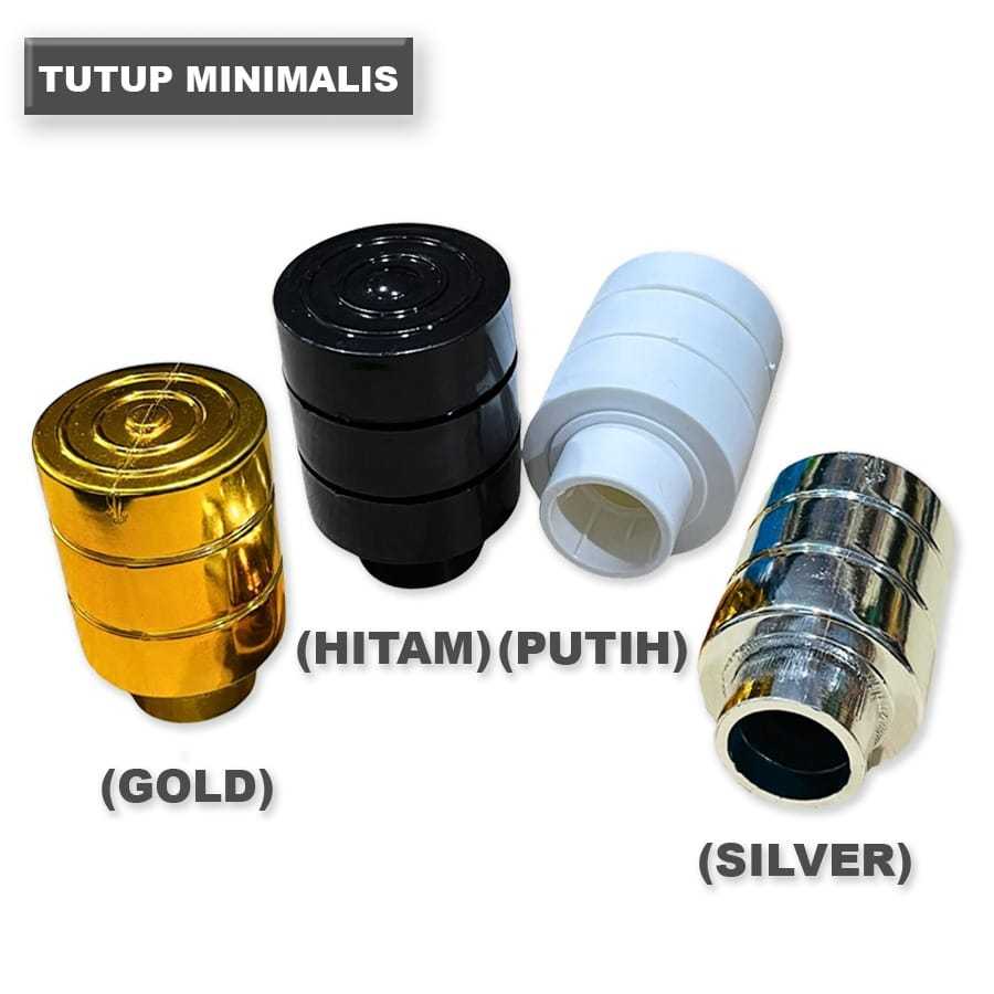 encup minimalis tutp batang besi gorden, gold,silver,hitam,putih