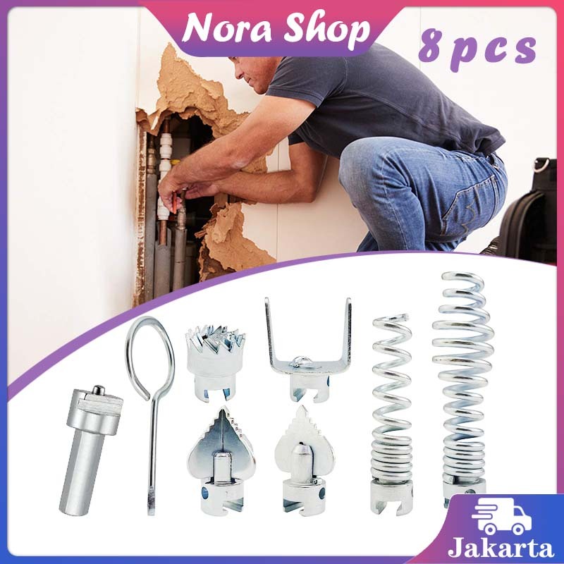 8Pcs Adaptor Kepala Head Pembersih Pipa / Aksesori Drain Cleaner Machine / Drain Cleaner Machine