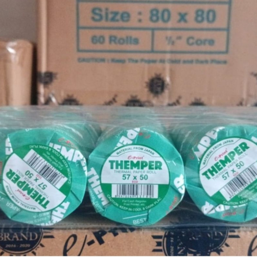 

( 1 PAK = 10 ROLL ) eprint - Kertas Thermal Kasir 57x50 ECO / Paper Printer Themper