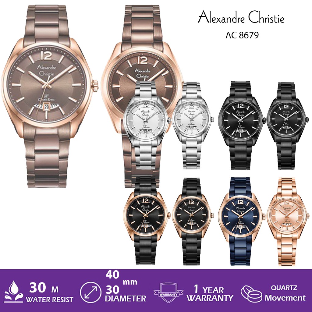 ALEXANDRE CHRISTIE COUPLE AC 8679 / AC8679 JAM TANGAN COUPLE ALEXANDRE CHRISTIE ORIGINAL
