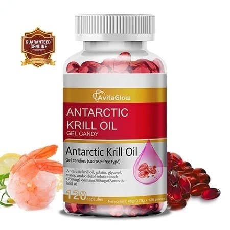 AvitaGlow Antarctic Krill Oil - with Omega-3 EPA, DHA, Astaxanthin and Phospholipids - Multivitamin