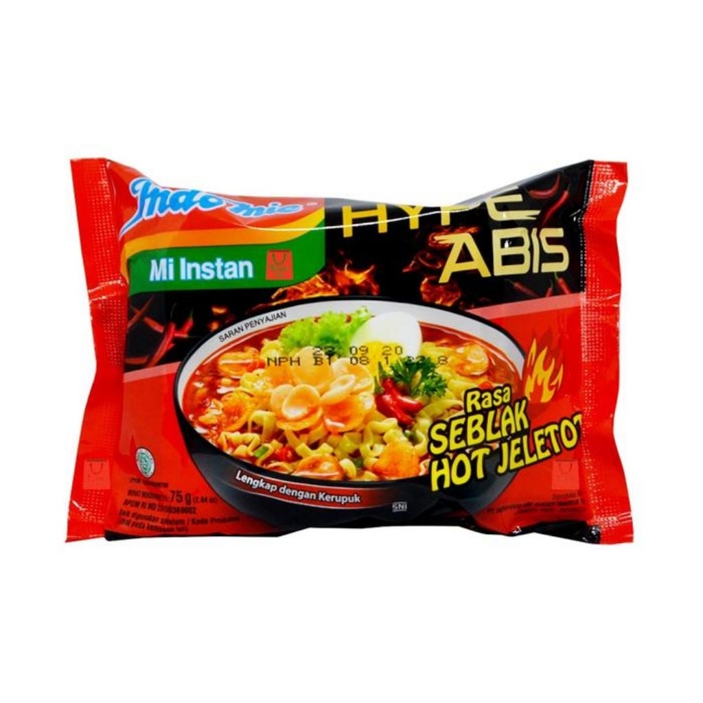 

Indomie Mie Instant Hype Seblak Hot Jeletot 75g