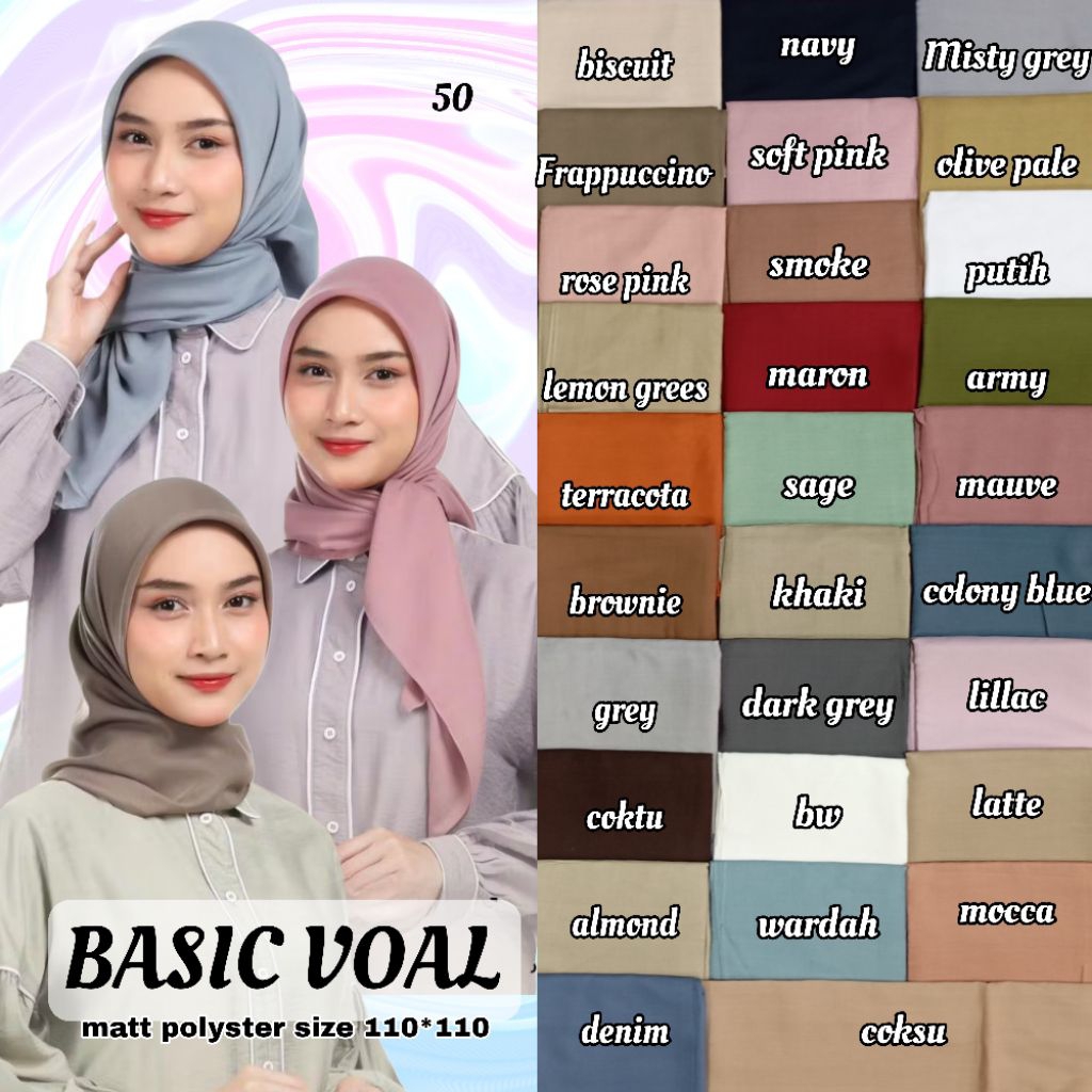 basic voal umama scraft / segiempat basic voal umama / basic voal