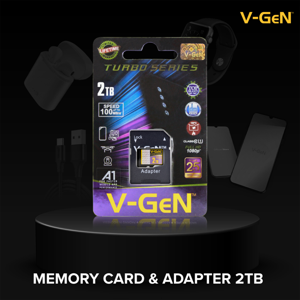 MicroSD 2TB Class 10 Turbo V-GeN Adapter Memory Card