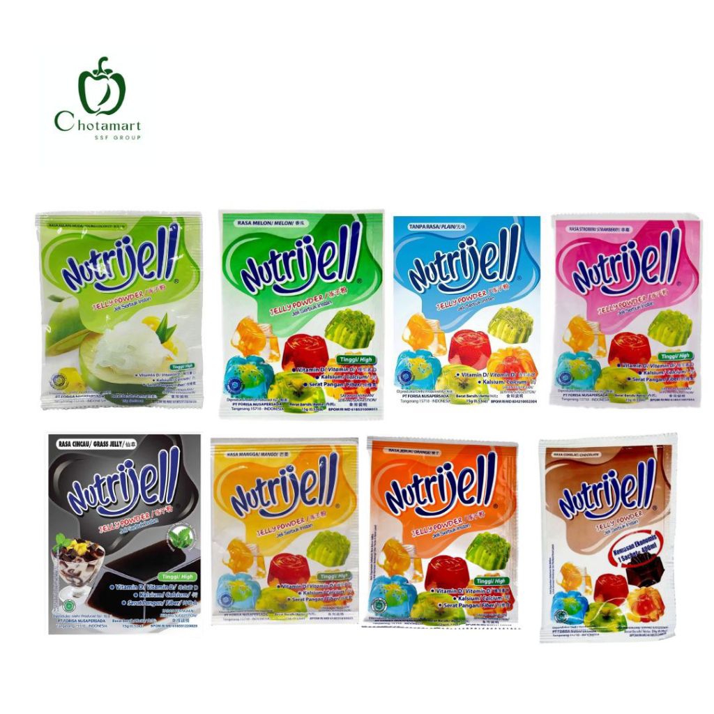 

NUTRIJELL 15G Kopyor Plain Melon Cincau Jeruk Anggur Coklat
