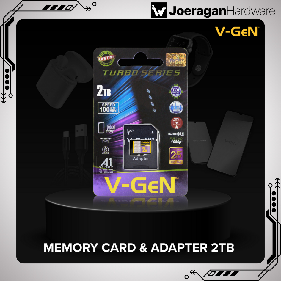 MicroSD 2TB Class 10 Turbo V-GeN Adapter Memory Card