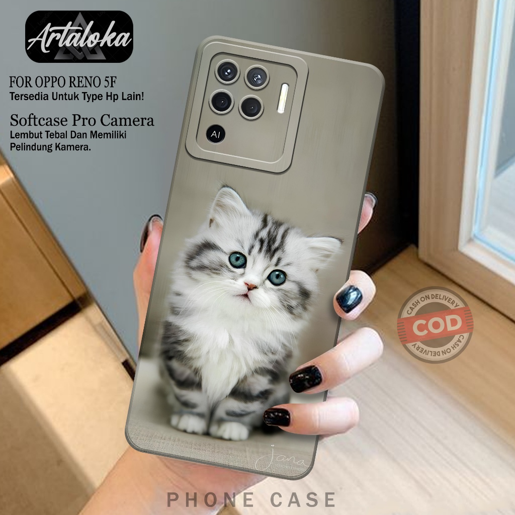 Softcase OPPO RENO 5F Fashion Case Kucing Case Hp OPPO RENO 5F Silikon Pro Camera OPPO RENO 5F Kesin
