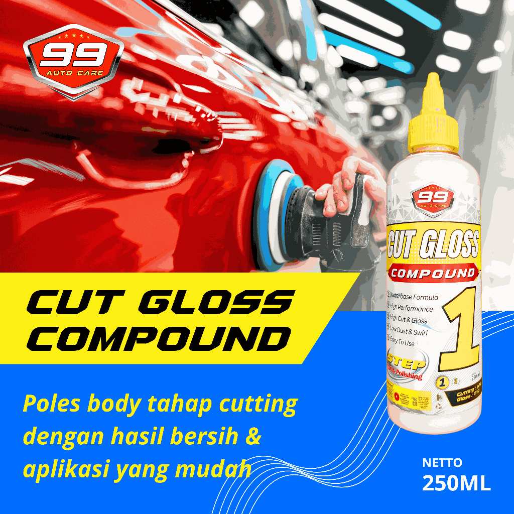 Poles Body Motor/Mobil – CUT GLOSS COMPOUND – Kompon Poles Mobil Step 1 Cutting 250ml