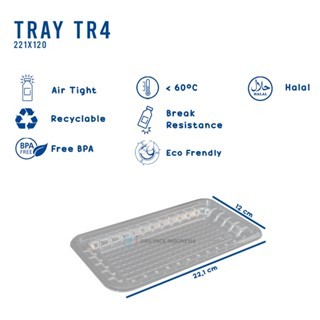 Mika Tray TR 4/ tray nampan plastik Natural/ mika kue