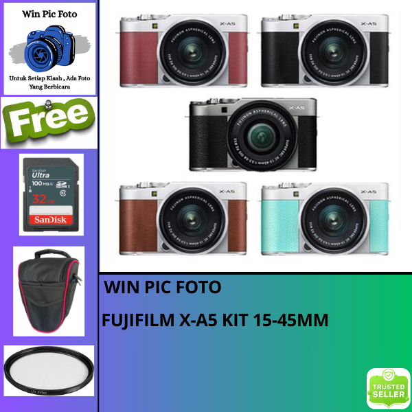 Kamera FujiFilm XA-5 Kit XC 15-45mm F3.5-5.6 OIZ PZ / Camera Fujifilm / Kamera Mirrorless / Camera M