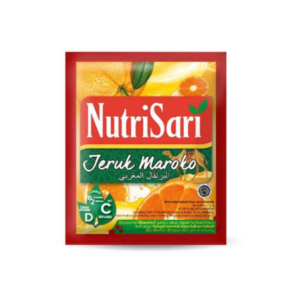 

[25Hrs] NUTRISARI JERUK MAROKO 1 RENCENG( ISI 10)