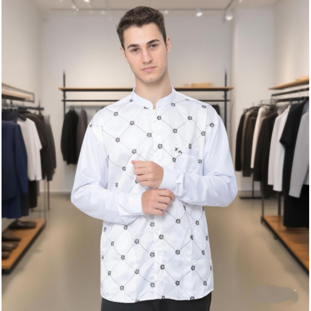 Kemko putih kobinasi bordir hitam by. zabeer