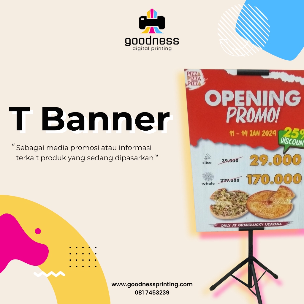 CETAK T BANNER / STAND BANNER / TRIPOD DISPLAY / TRIPOD BANNER