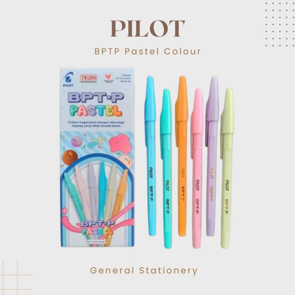 

PILOT BPTP PASTEL 0,7mm / Pulpen Pastel Lucu Merk Pilot / 1 LUSIN