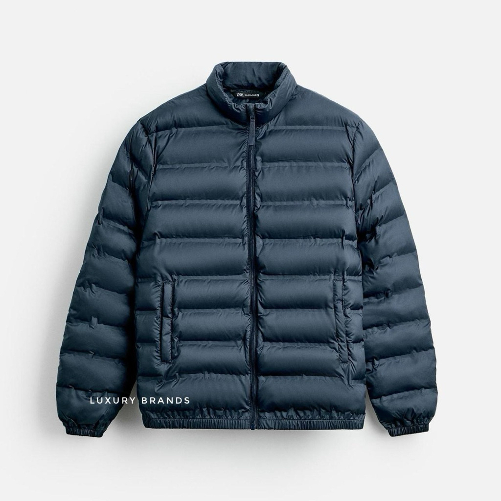 Jaket Outdoor ZARA Original Light Padded Jacket Navy, Jaket Bulu Angsa ZARA Original