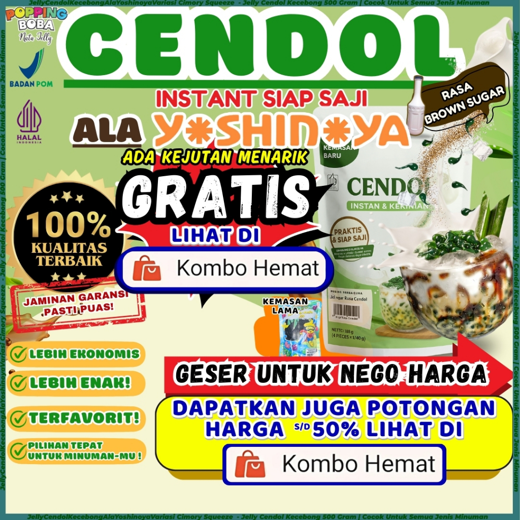 

JellyCendolKecebongAlaYoshinoyaVariasi Cimory Squeeze - Jelly Cendol Kecebong 500 Gram | Cocok Untuk Semua Jenis Minuman