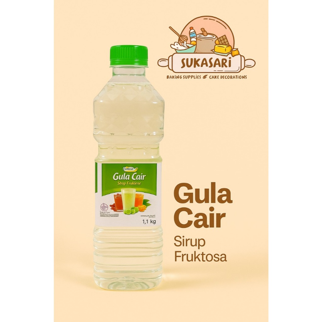 HILWA Gula Cair Sirup Fruktose Fruktosa 1.1kg Gula Buttercream minuman