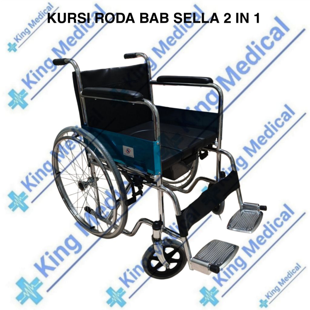 Kursi Roda BAB 2in1 Sella (Kursi Roda+Commode/Tempat BAB) KHUSUS EKSPEDISI
