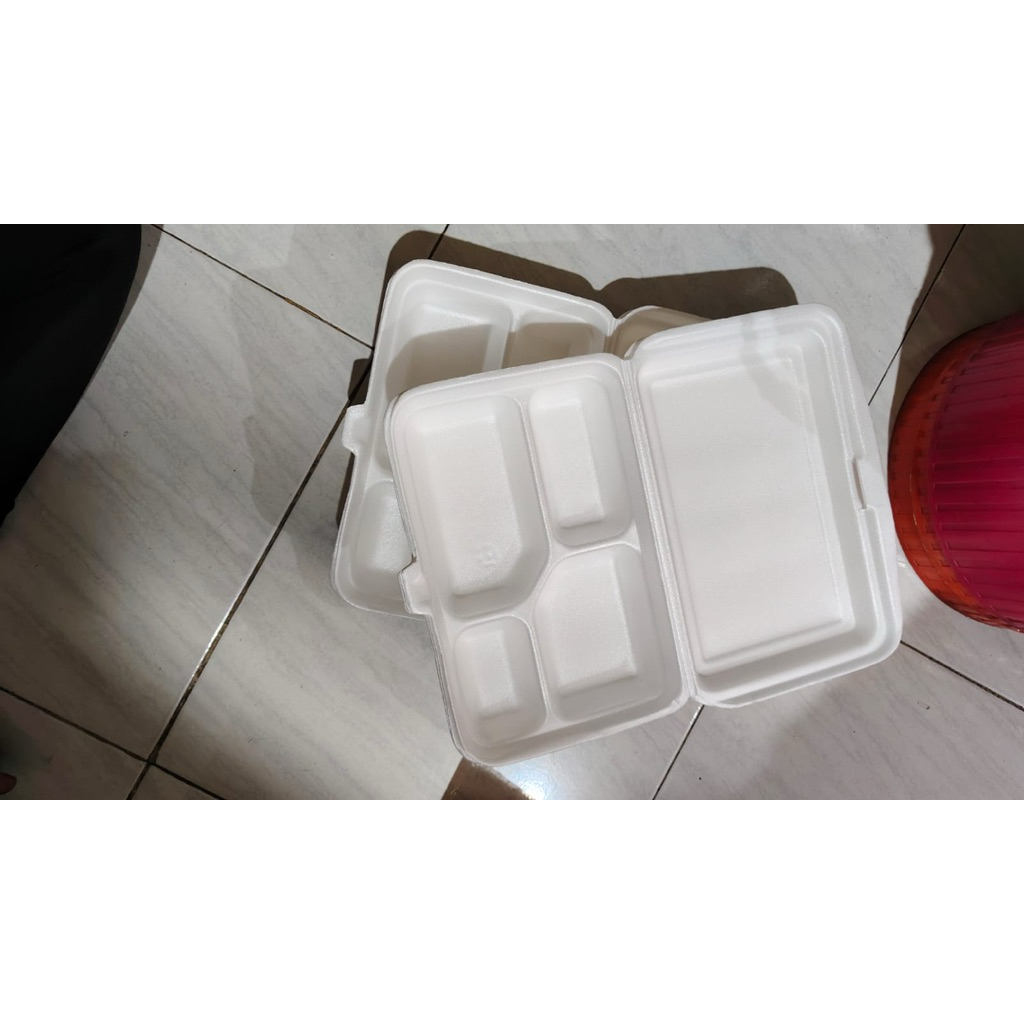 Kotak Makan Styrofoam Sekat 4 – Tempat Nasi dan Lauk