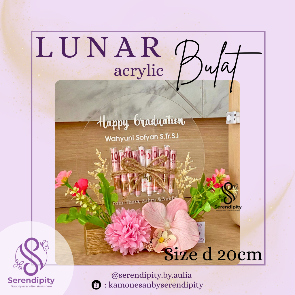 [SEREN]  Kado Gift I Graduation I Grand Opening I Ultah I Bingkai Foto Custom Rupiah LM Lunar Bulat