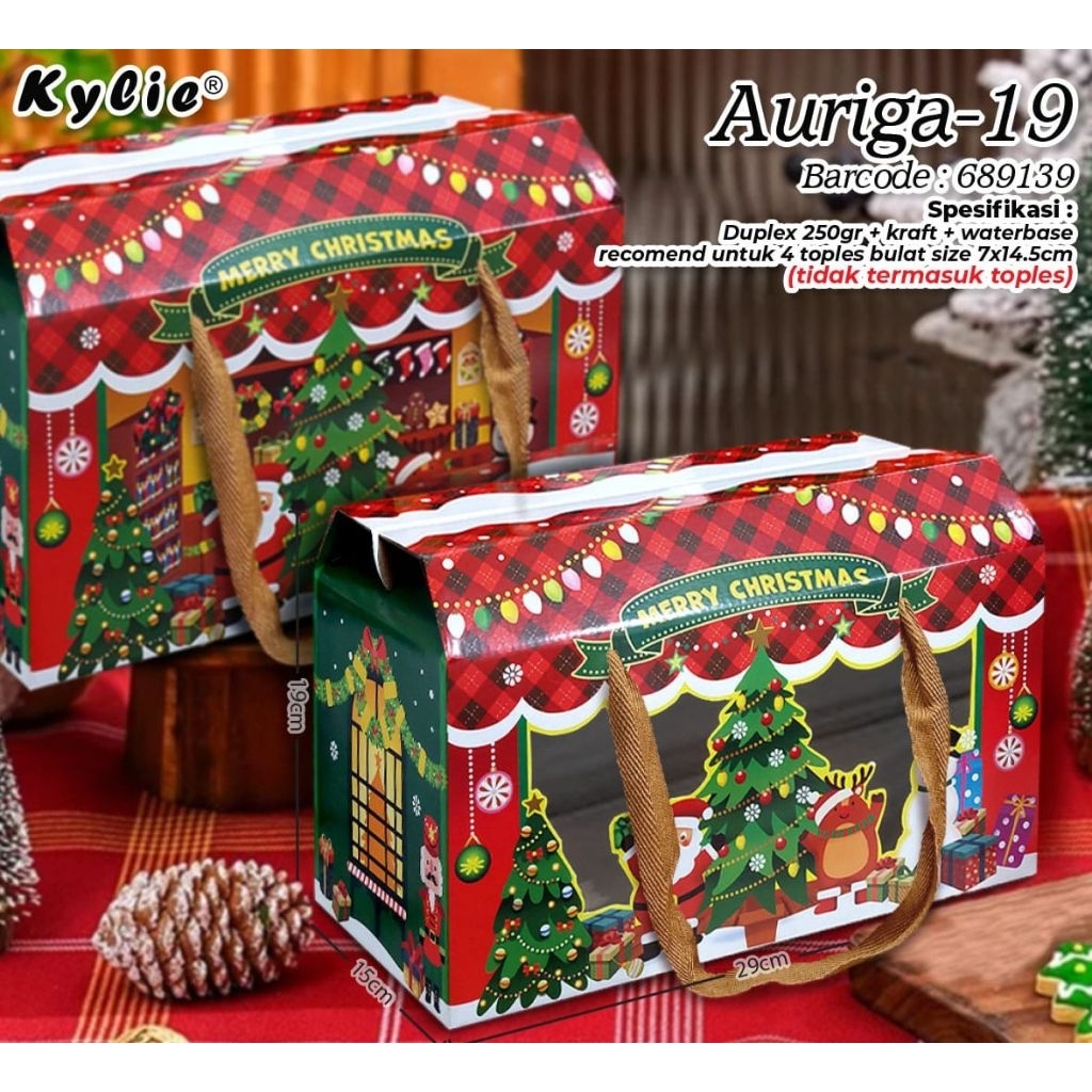 Uriga Christmas Box Natal 4 Toples 500gr Box Kue Kering Natal Box Cookies Natal Box Kue Natal Dus Ha