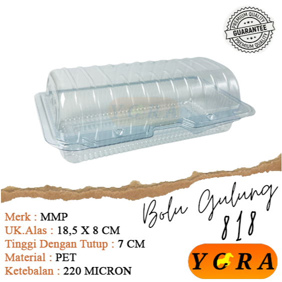 MIKA BOLU GULUNG MINI 18CM ISI 50 PCS / MIKA BGT 818 / MIKA BOX KOTAK / TEMPAT BROWNIES / TEMPAT KUE