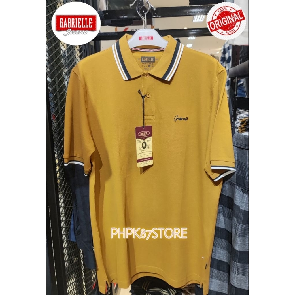 Wangky pria pendek,kaos polo pria polos merek Gabrielle original