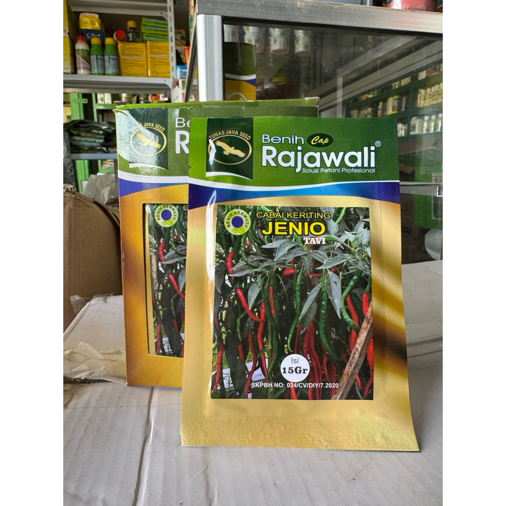 Benih Cabe merah kriting Jenio tavi cap rajawali 15 gram