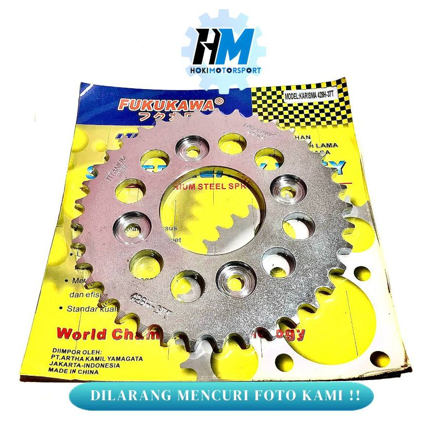 GEAR GIR BELAKANG RACING MODEL SSS 428-37T KHARISMA/FIT NEW/BLADE/REVO/SUPRA X125/KIRANA/REVO ABSHOL