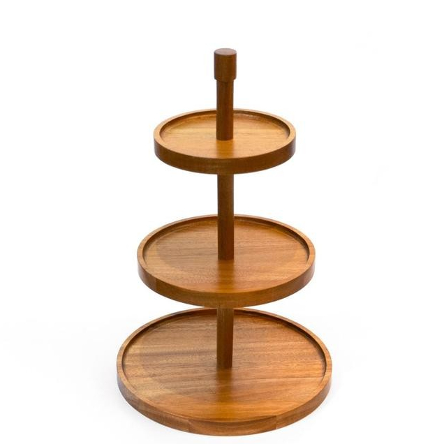 Appetite Wedding Acacia Nampan Saji Kue 3 Tingkat - Cokelat