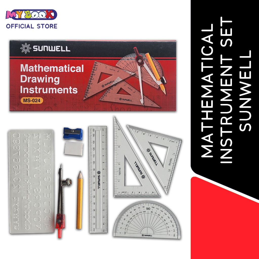 

Sunwell Math Drawing Set - Instrument Set Jangka Busur Penggaris Matematika